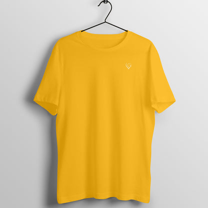 Plain tee (White logo) - Men's half sleeve