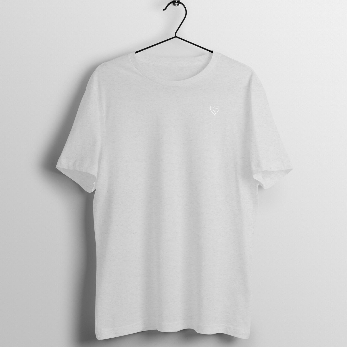 Plain tee (White logo) - Men's half sleeve