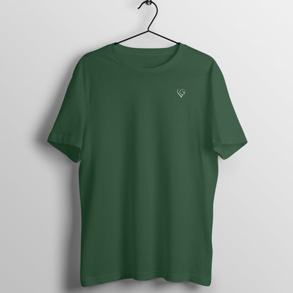 Plain tee (White logo) - Men's half sleeve